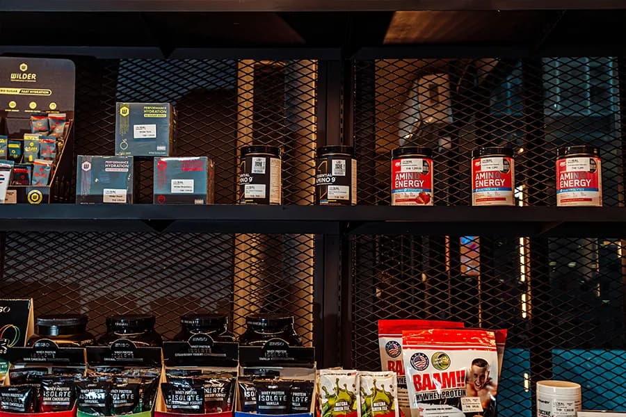 Supplements counter at UnReal Gym Phrom Phong