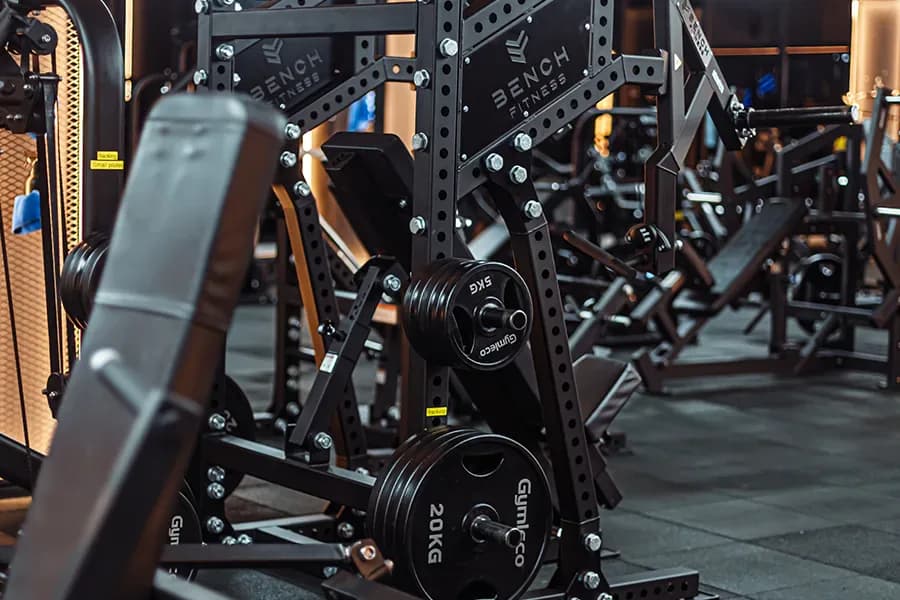 Upper body training floor at UnReal Gym Bangkok