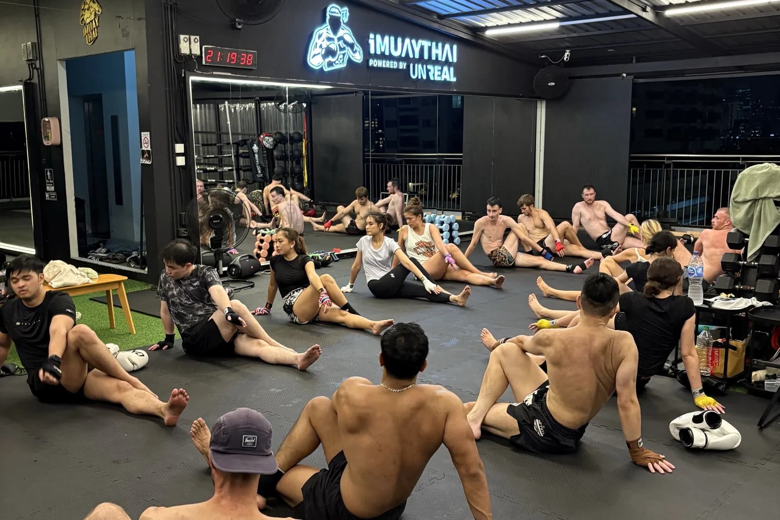Muay Thai training at UnReal Gym Bangkok Floor 8